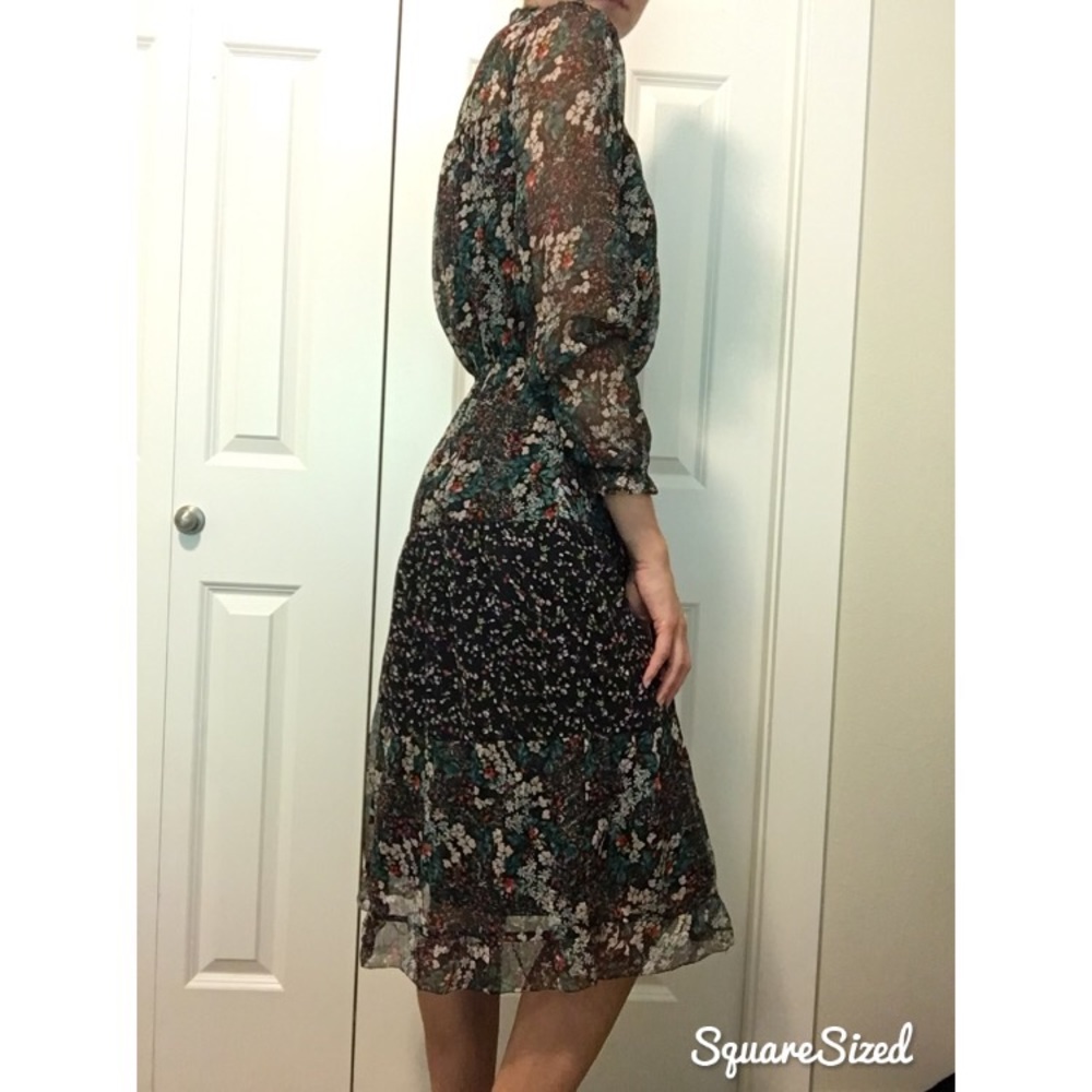 Chiffon Floral Midi Dress